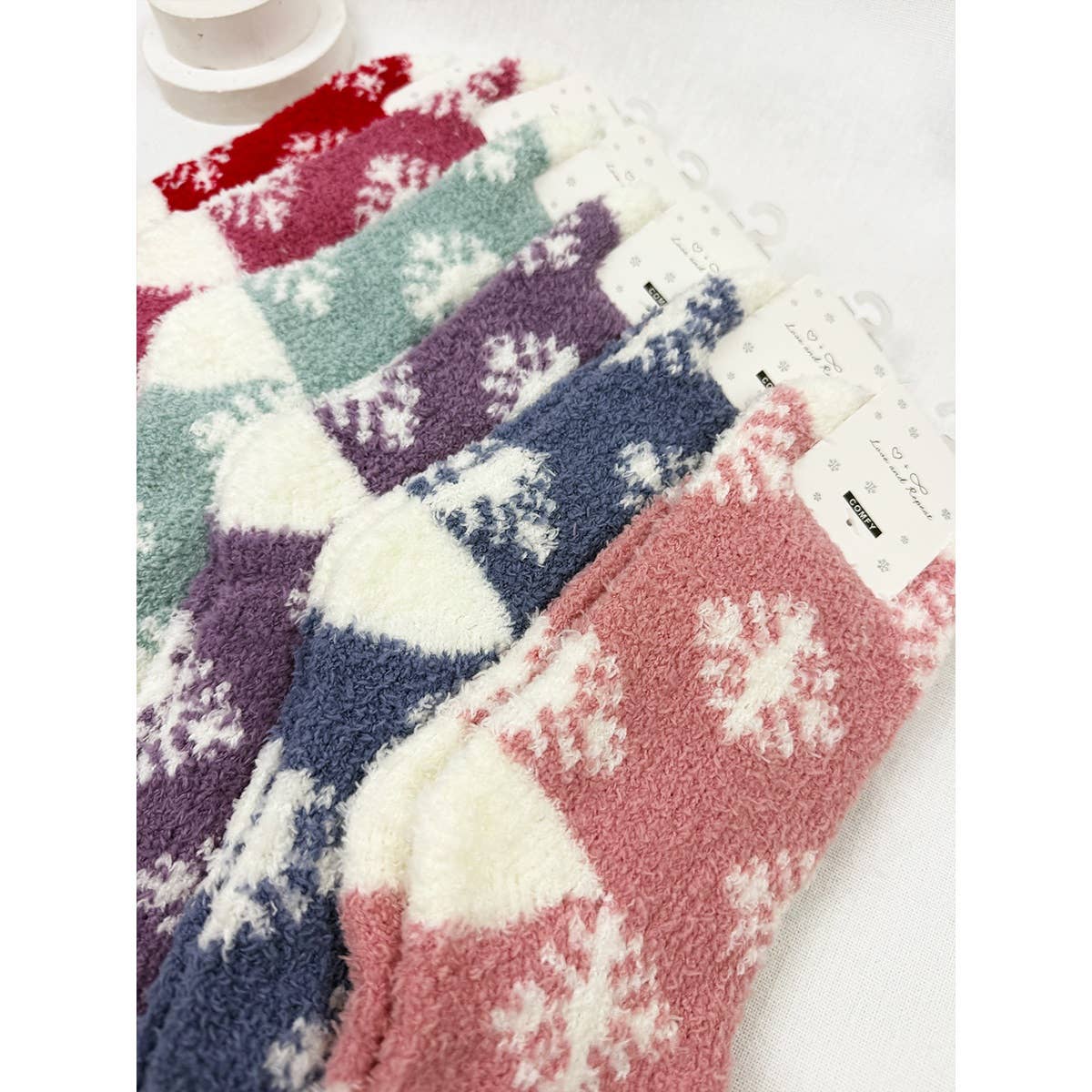 Cozy SnowFlake Design Winter Socks: MIX COLOR / ONE(12)
