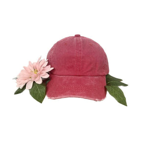 GIRLS Distressed Red Hat: RED / One Size