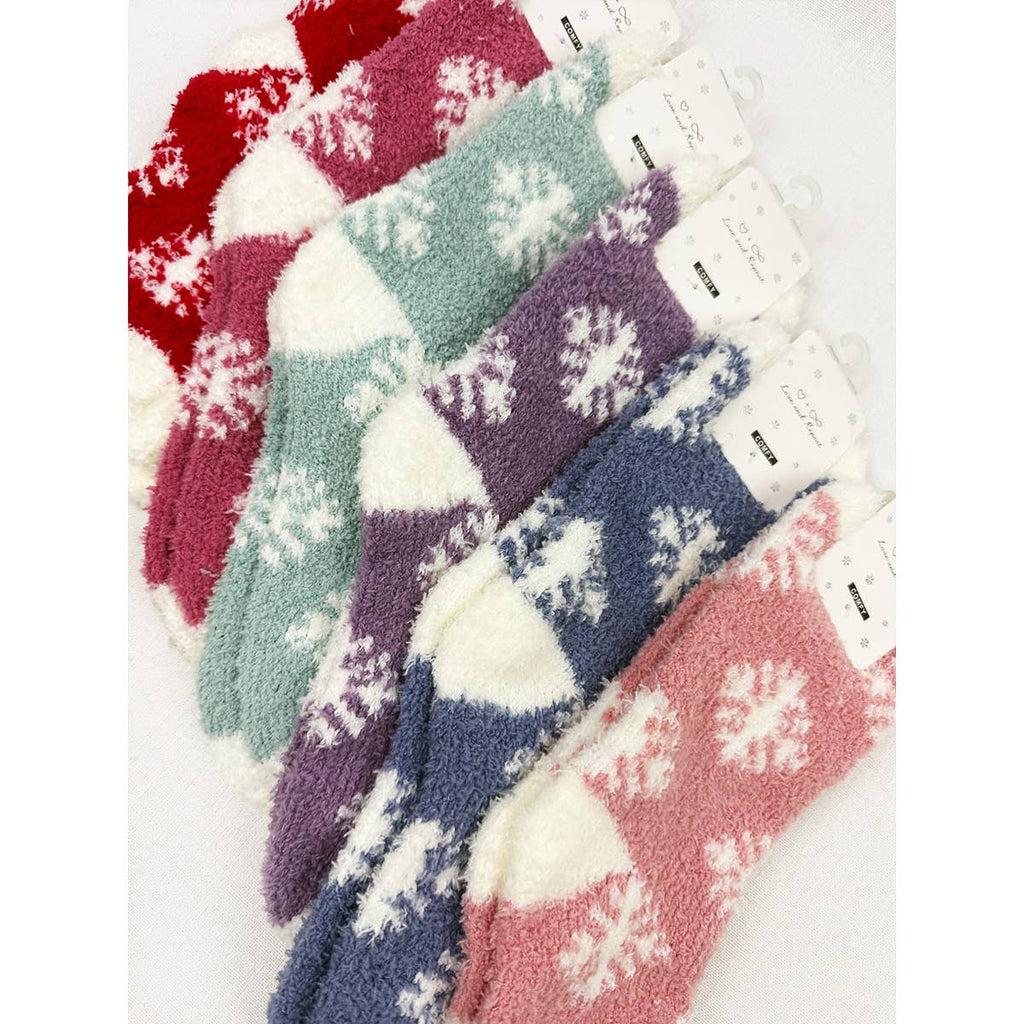Cozy SnowFlake Design Winter Socks: MIX COLOR / ONE(12)