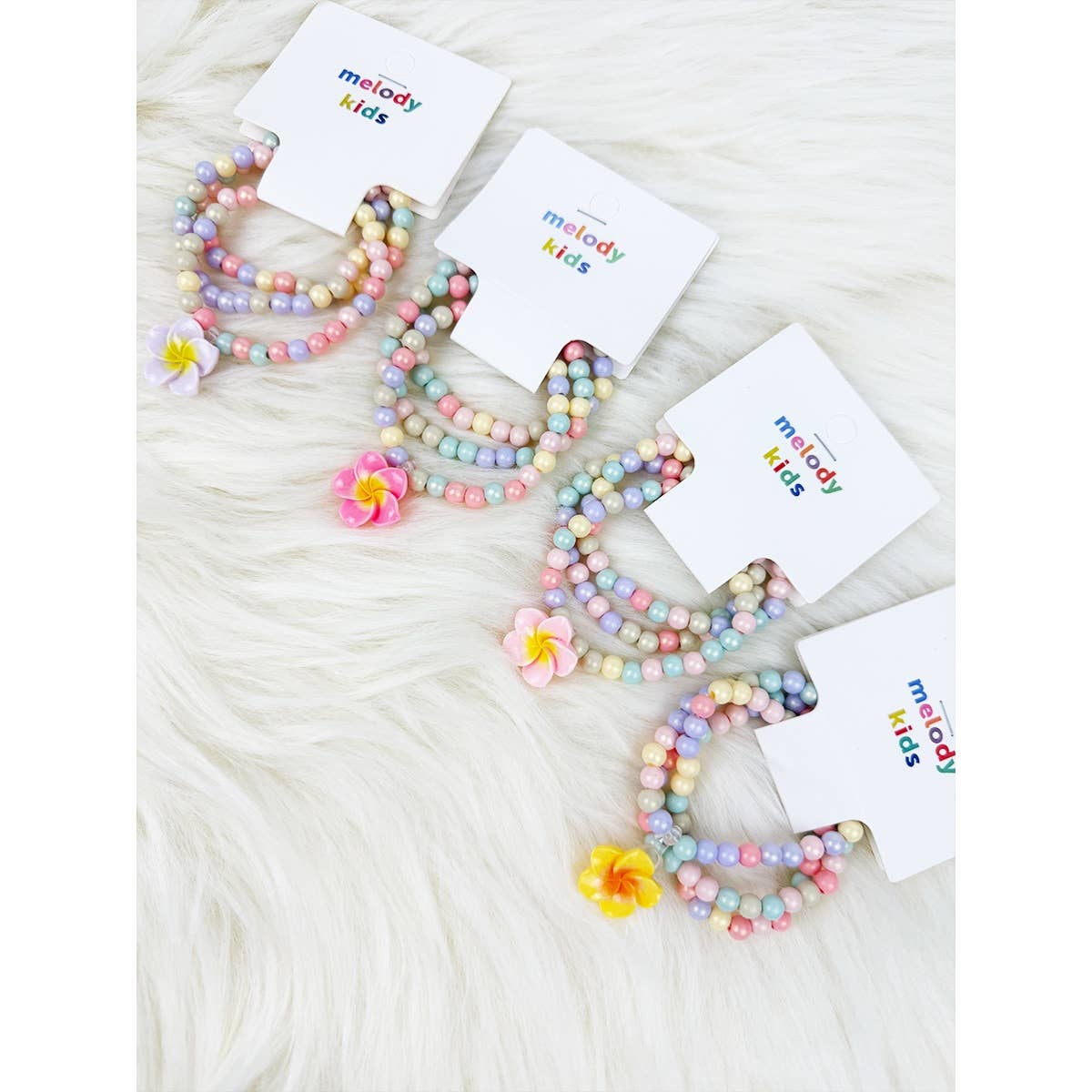 Hawaiian Pumeria Flower Kids Layered Bracelet