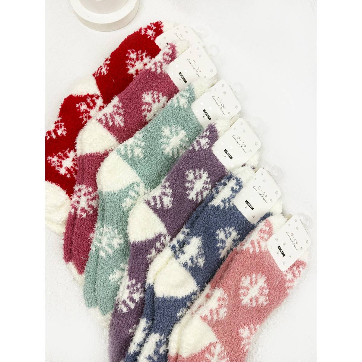 Cozy SnowFlake Design Winter Socks: MIX COLOR / ONE(12)