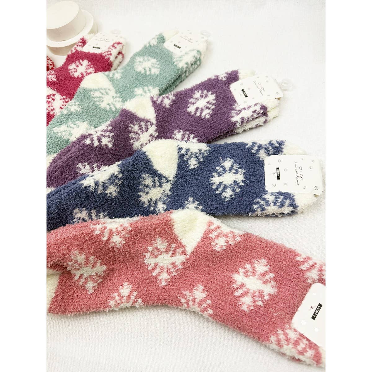 Cozy SnowFlake Design Winter Socks: MIX COLOR / ONE(12)