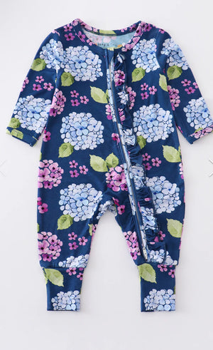 Bamboo Navy Floral Romper