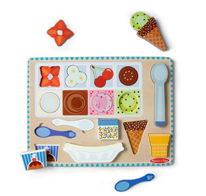 Wooden Magnetic Ice Cream Puzzle & Play Set 16 Pieces