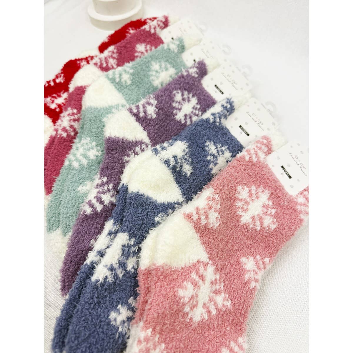 Cozy SnowFlake Design Winter Socks: MIX COLOR / ONE(12)