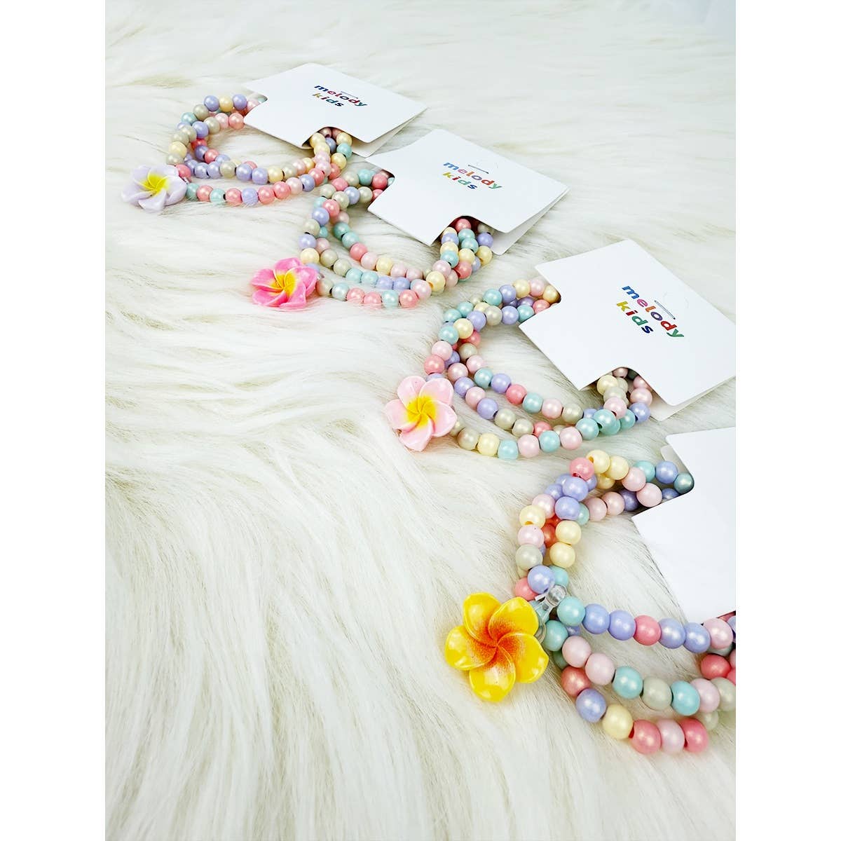 Hawaiian Pumeria Flower Kids Layered Bracelet