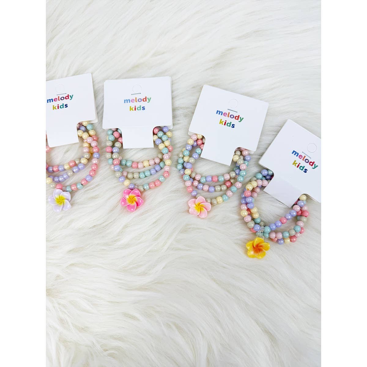 Hawaiian Pumeria Flower Kids Layered Bracelet