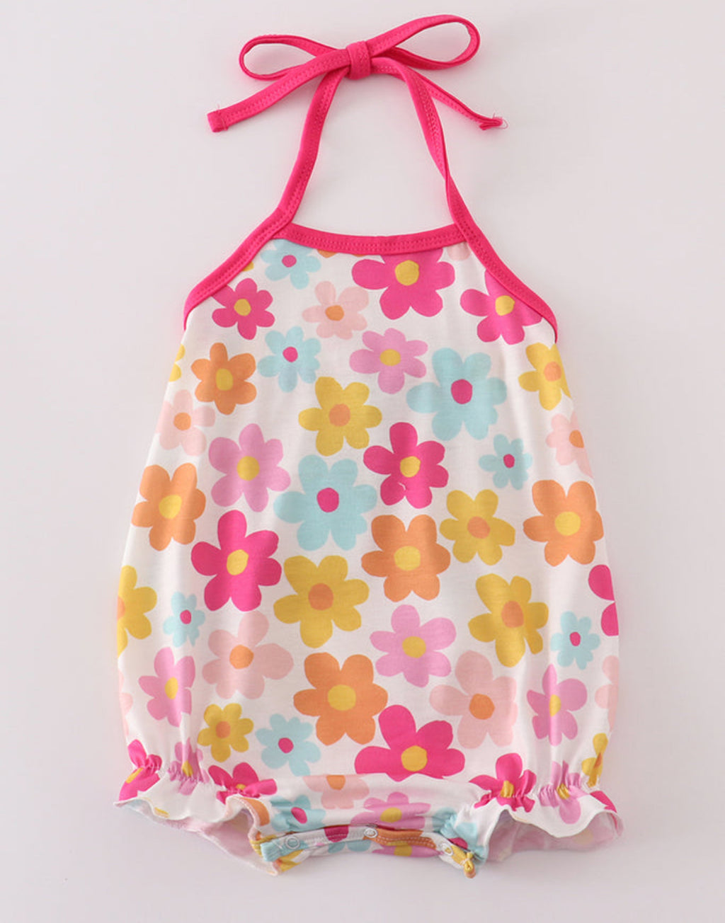 Hot Pink Floral Bubble Romper