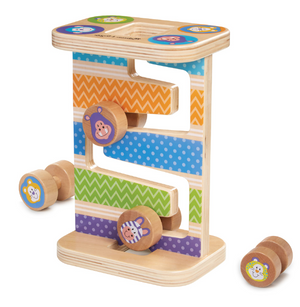 First Play Wooden Safari Zig-Zag Tower With 4 Rolling Pieces