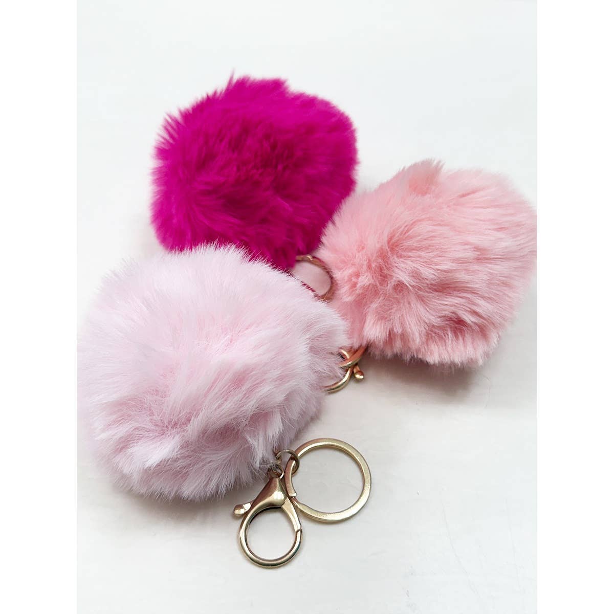 Mix Color Faux Fur Pom Pom Keychain: MIX COLOR / ONE(12)
