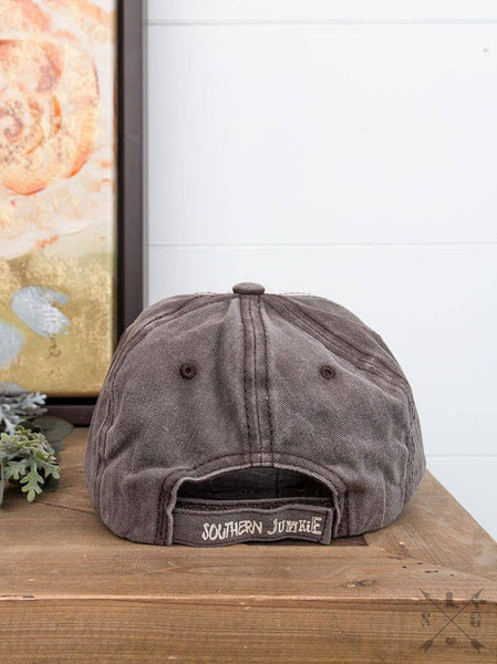 GIRLS Beige, Brown and Coral Distressed Hat: Coral / One Size