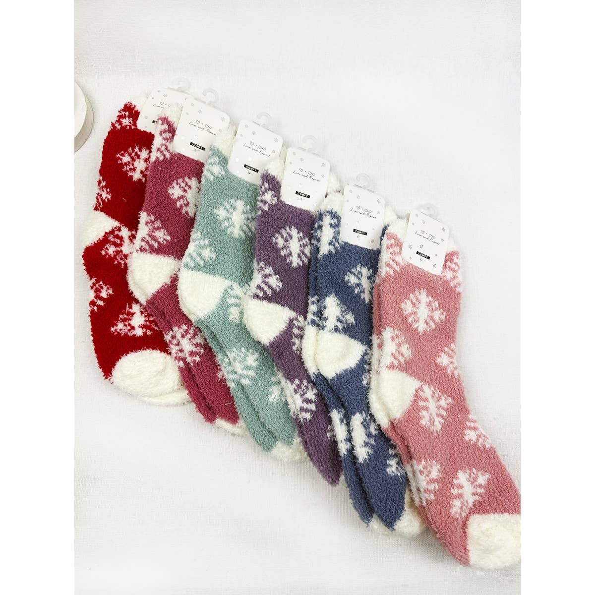 Cozy SnowFlake Design Winter Socks: MIX COLOR / ONE(12)