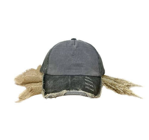 GIRLS Distressed Bright Charcoal Hat: Charcoal / One Size