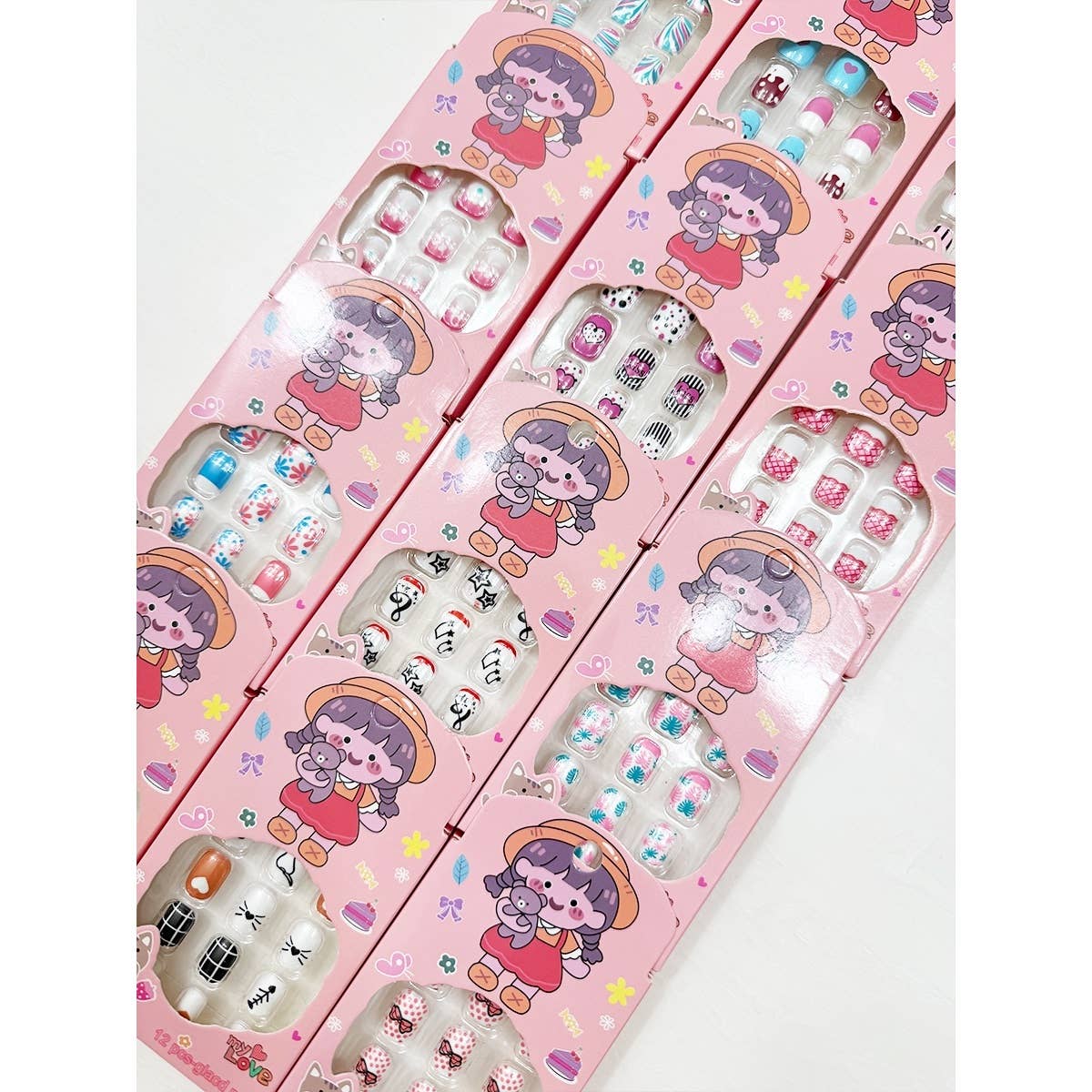 Assorted Design Press On Kids Nails: MIX COLOR / ONE(12)