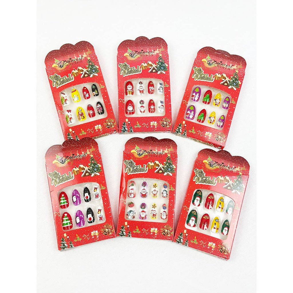 Christmas Theme Fancy Press On  Nails Set: MIX COLOR / ONE(12)