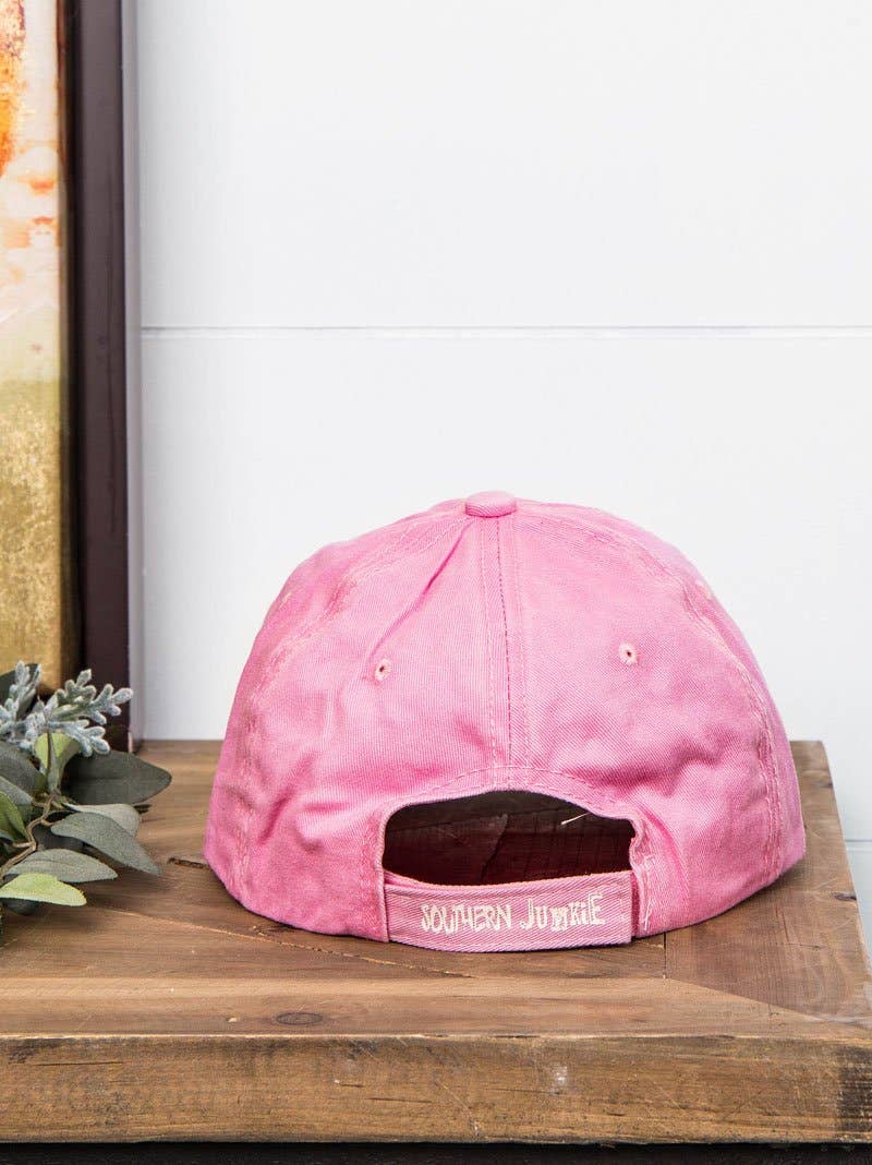 GIRLS Distressed Light Pink Hat: Pink / One Size