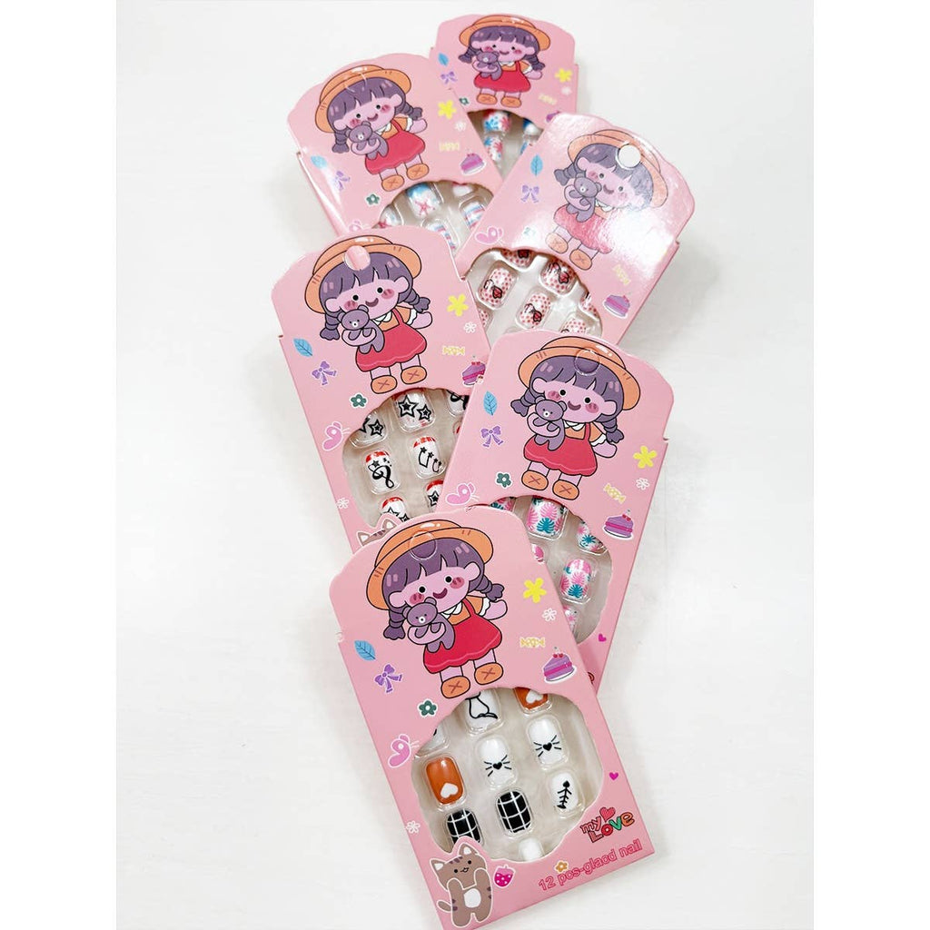 Assorted Design Press On Kids Nails: MIX COLOR / ONE(12)