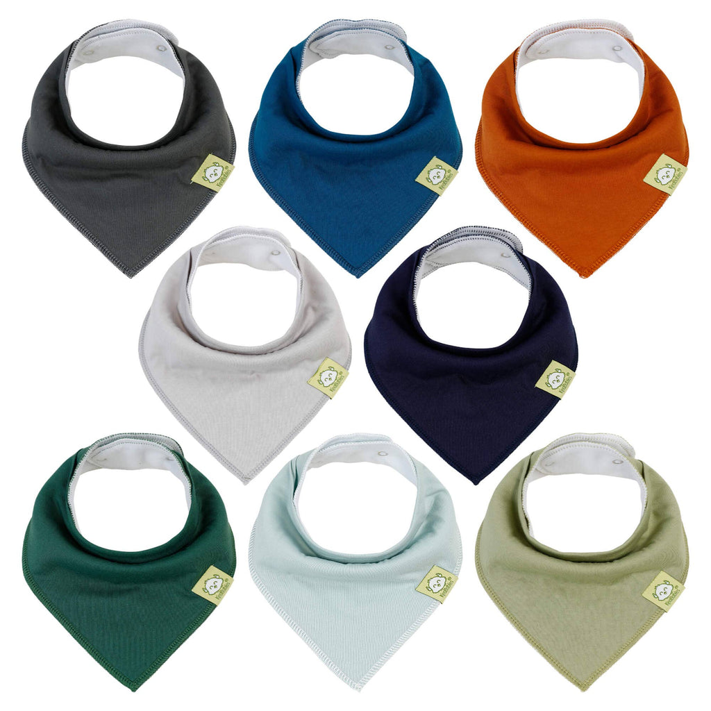 8-pack Baby Bandana Bibs for Boys and Girls