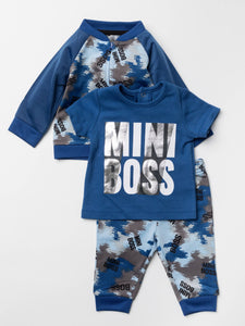 3 Piece Jacket Set: Jacket, Top, And Jogger Set: Mini-Boss