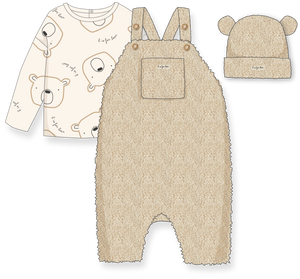 Sherpa Dungarees, Long Sleeve T-shirt and Hat- B is for Bear