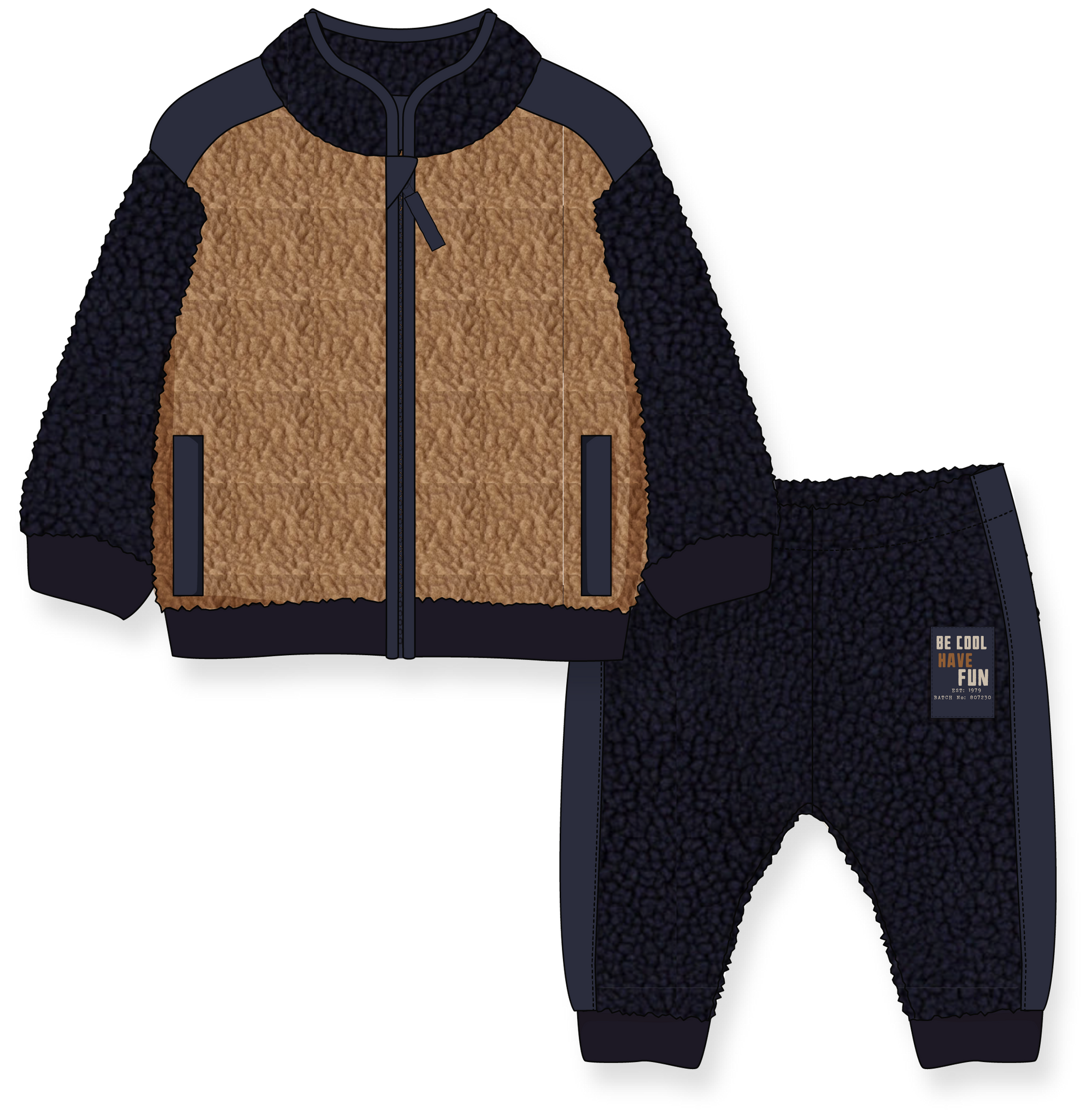 Boys 2pc Sherpa Jacket and Joggers - Be Cool
