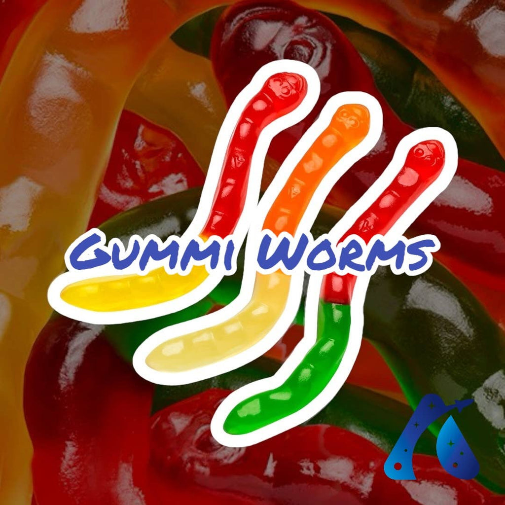 Large Assorted Fruit Gummi Worms: (7oz / 198.1g)