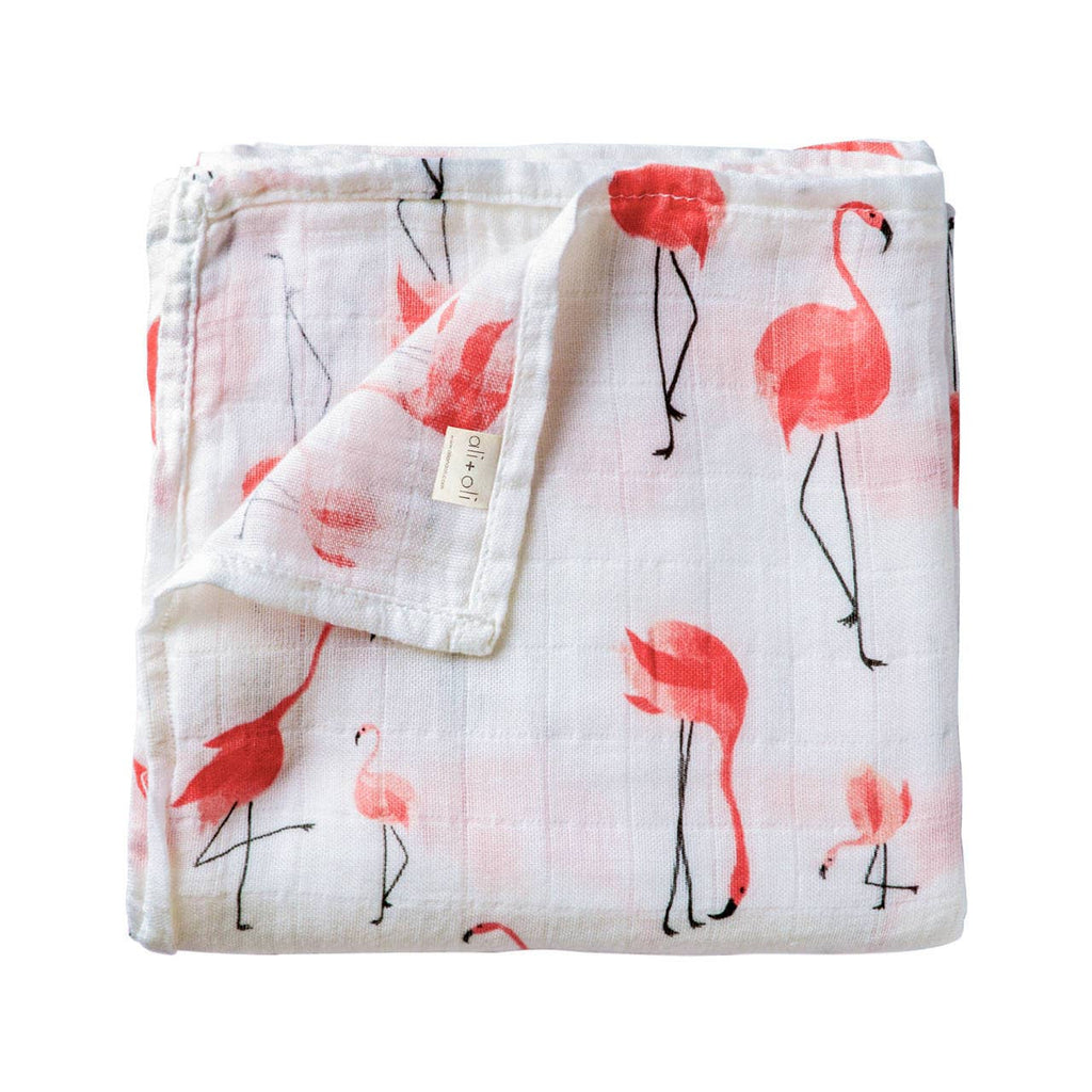 Muslin Swaddle Blanket (Flamingo)