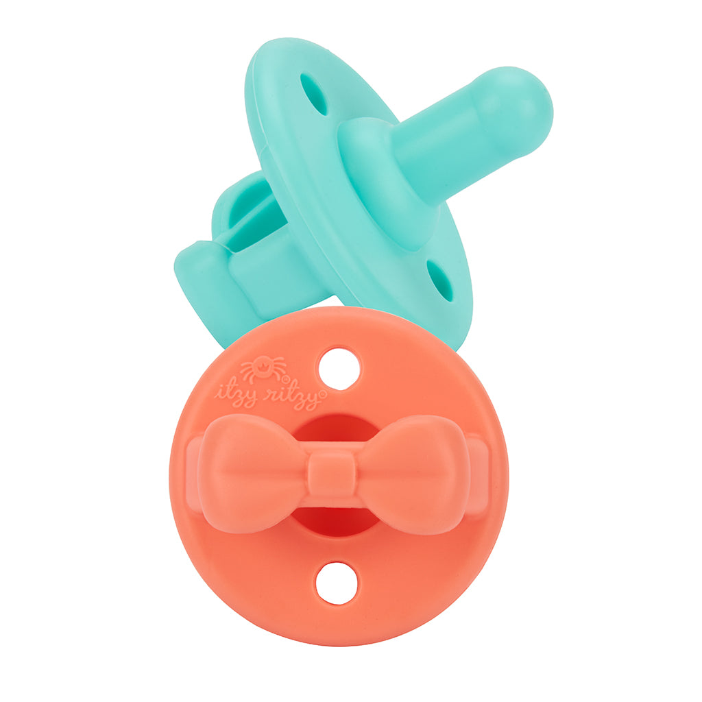 Sweetie Soother Pacifier Sets 2 Pack Aquamarine & Peach