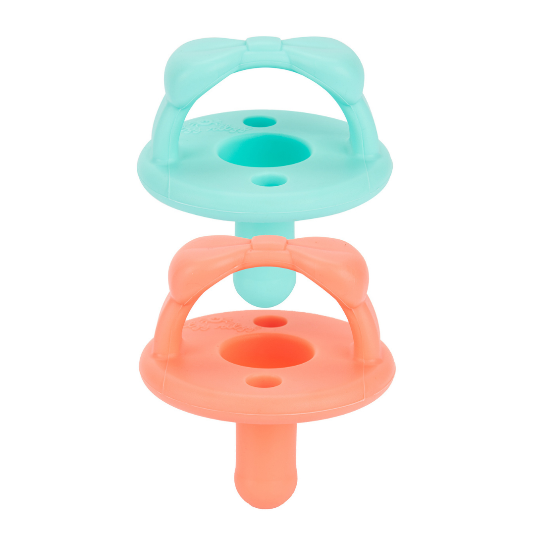 Sweetie Soother Pacifier Sets 2 Pack Aquamarine & Peach