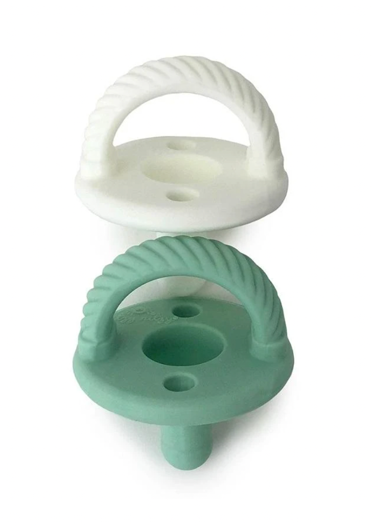 Sweetie Soother Pacifier Sets 2 Pack Mint & White Cable