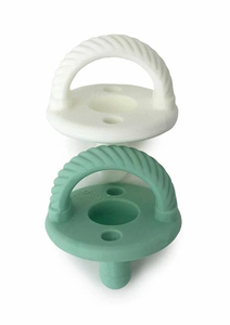 Sweetie Soother Pacifier Sets 2 Pack Mint & White Cable
