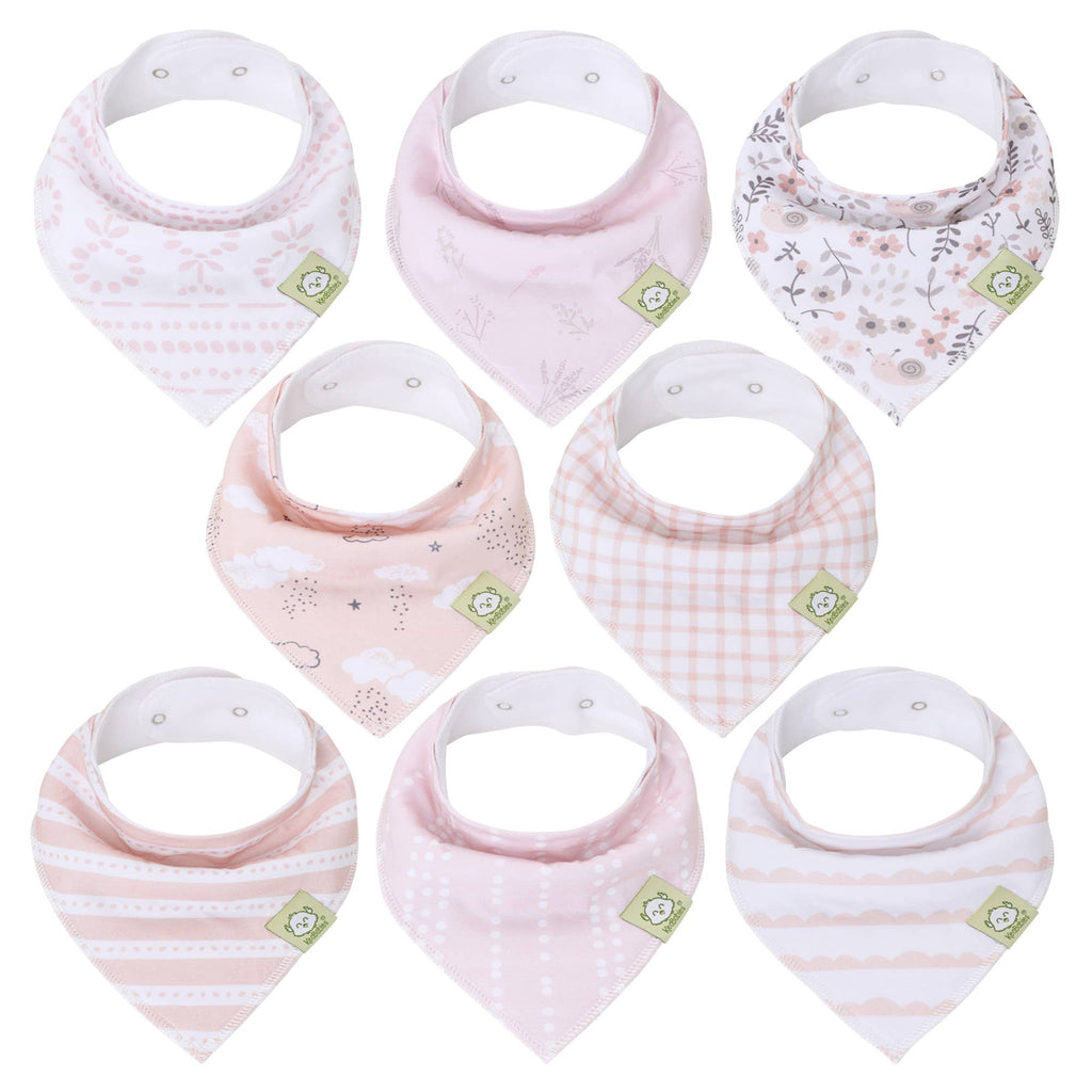 8-pack Baby Bandana Bibs for Girls and Boys