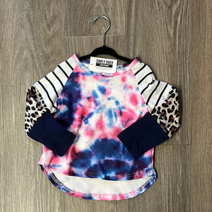 Pink & Blue Tie Dye Raglan