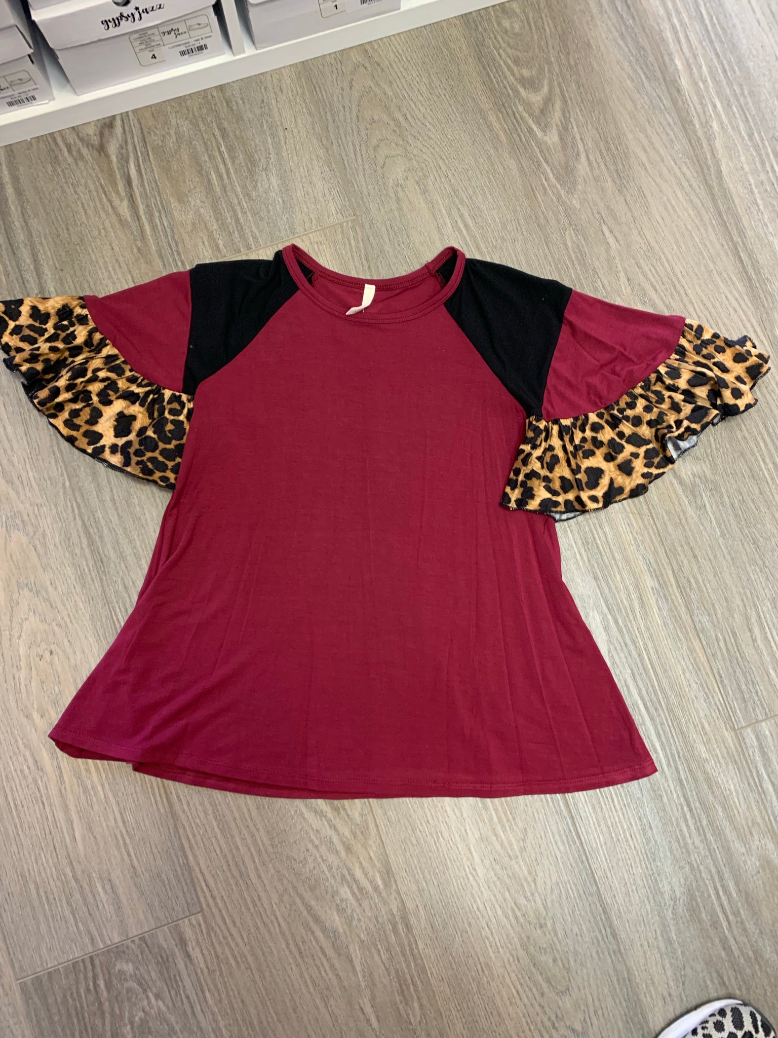 Burgundy Leopard Tunic Dress