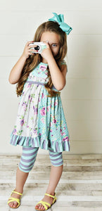 Kids Floral/Stripe Set