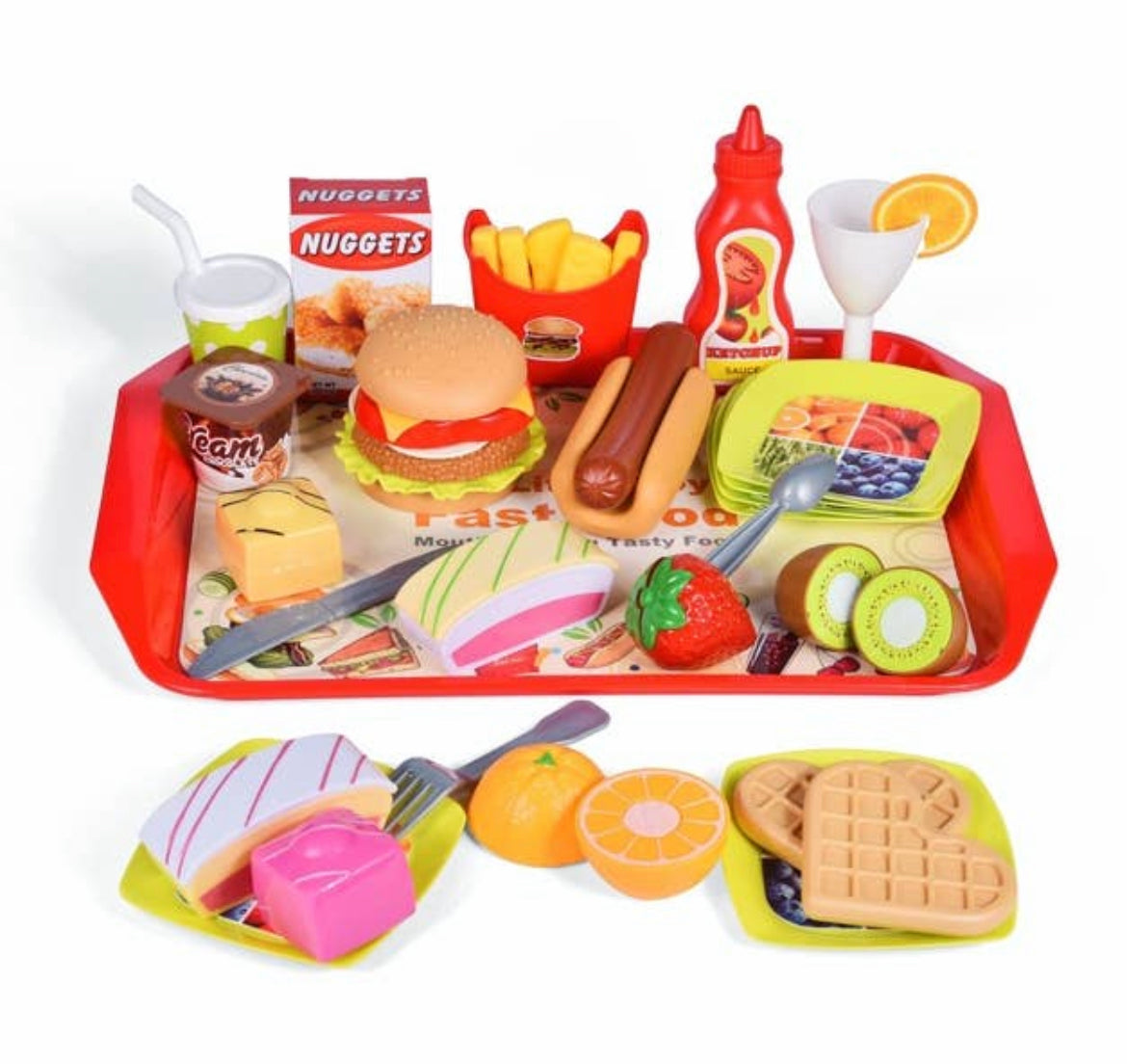 Pretend Play Food - Cutting Fruits Cake Fast Food