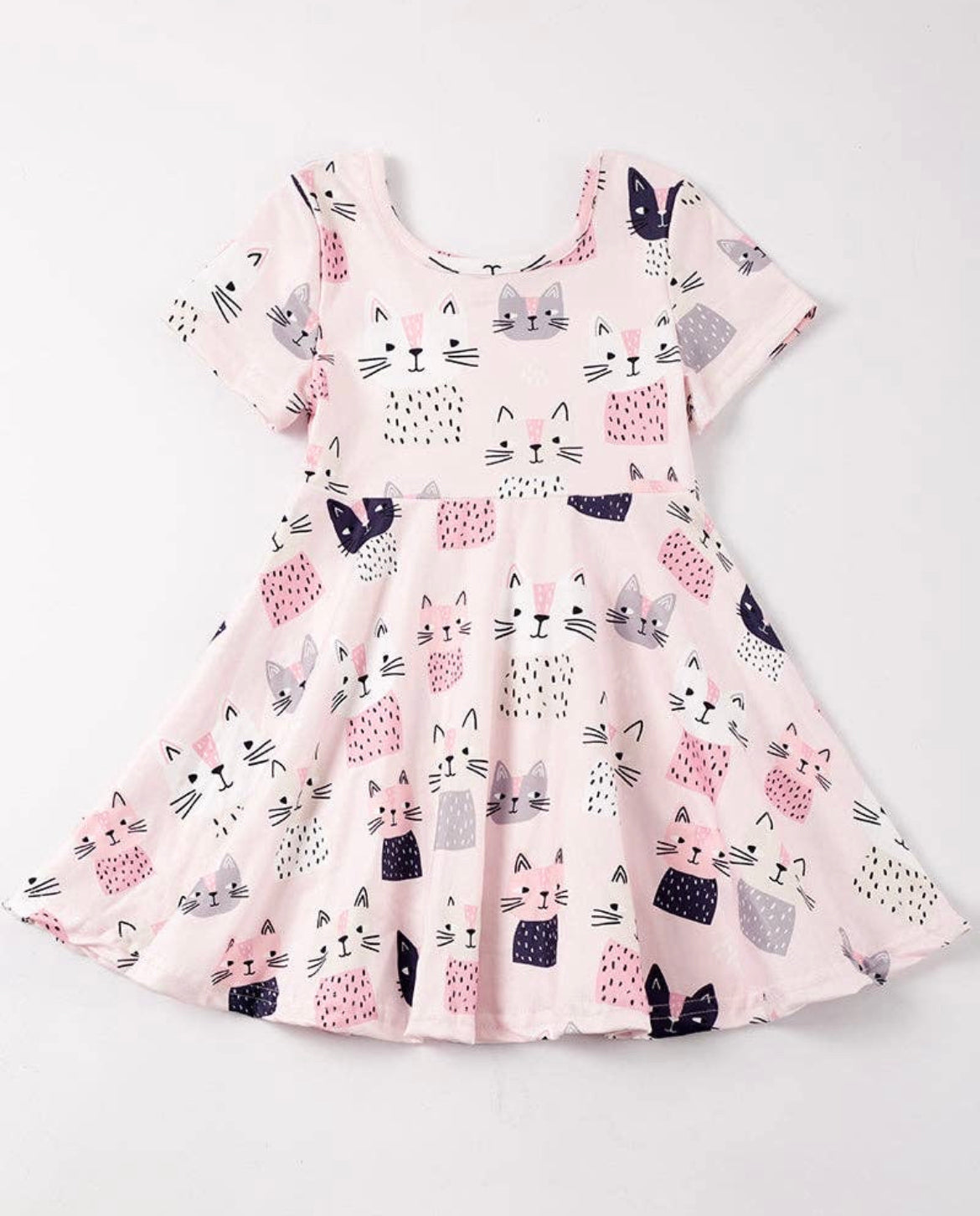 Pink Cat Twirl Dress